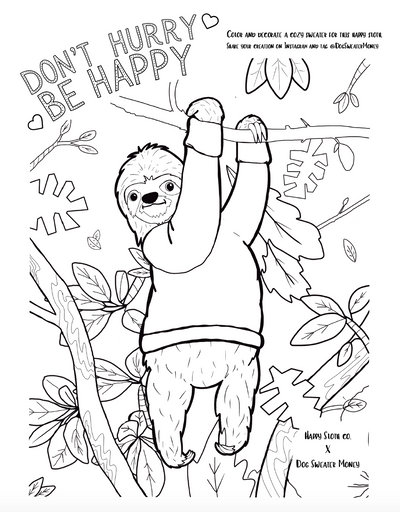 Brand New Sloth Coloring Page!